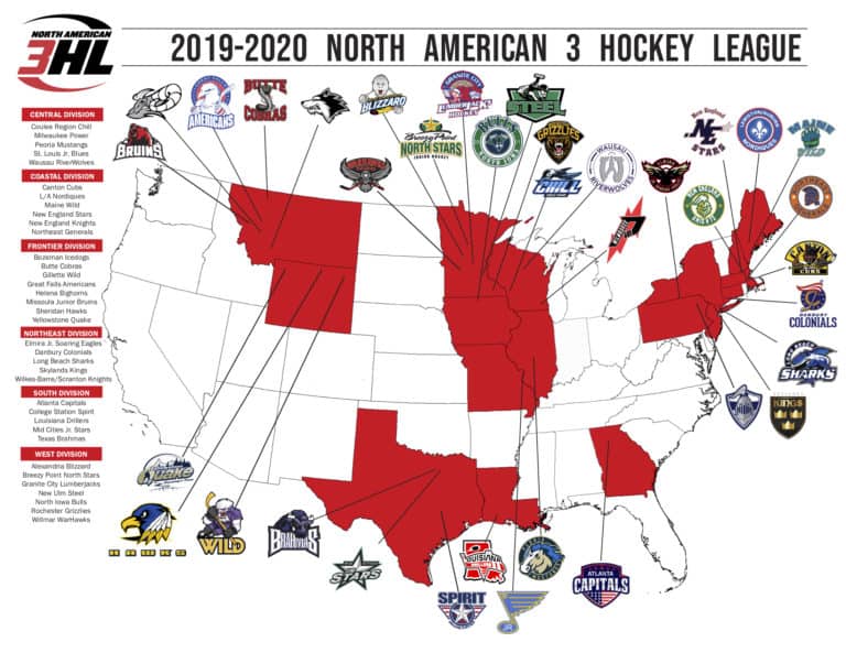 NA3HL; Division Alignments & Concentration of Competition. - The Hockey Focus