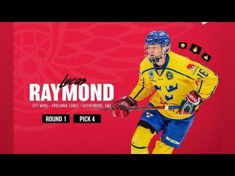 lucas raymond red wings draft pick